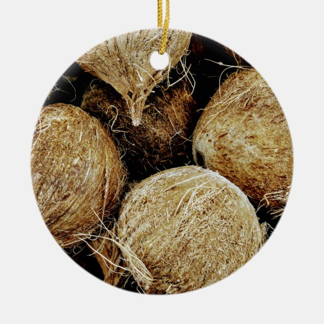 Ornement Rond En Céramique Noix de coco (Devant)