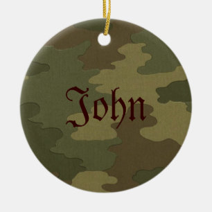 Ornement Rond En Céramique Nom du camouflage noir