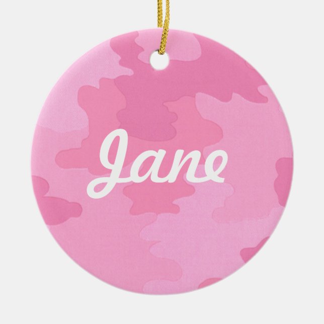 Ornement Rond En Céramique Nom du camouflage rose (Devant)