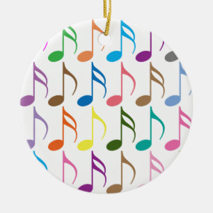 Ornement Rond En Céramique Notes musicales colorées motif