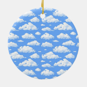 Ornement Rond En Céramique Nuages