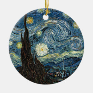 Ornement Rond En Céramique Nuit étoilée par Vincent van Gogh