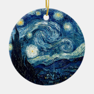 Ornement Rond En Céramique Nuit Starry by Vincent Van Gogh