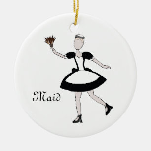 Ornement Rond En Céramique Nutcracker Maid Keepsaké Orament