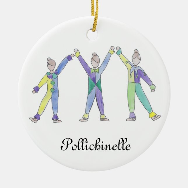 Ornement Rond En Céramique Nutcracker Pollichinelle Keepsaké Orament (Devant)