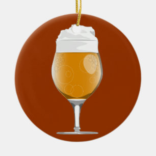 Ornement Rond En Céramique Oeuvre en verre de bière