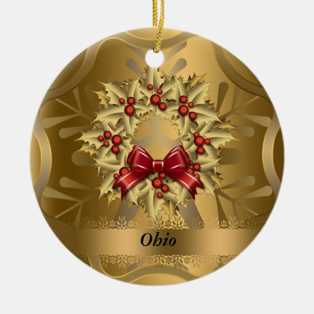 Ornement Rond En Céramique Ohio State Christmas Orament (Devant)