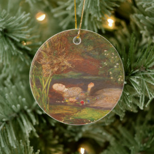 Ornement Rond En Céramique Ophelia par Millais, Art fin victorien vintage