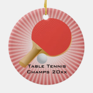 Ornement Rond En Céramique Organisation de tennis de table de ping-pong
