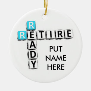 ORNEMENT ROND EN CÉRAMIQUE ORNAMENT DE NOËL DE "RETRAITE" PERSONNALISÉ