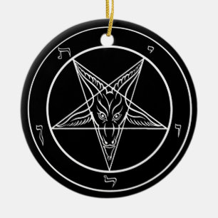 Ornement Rond En Céramique Ornement de Baphomet, en céramique