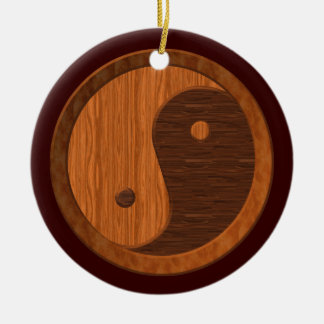 Ornement Rond En Céramique Ornement en bois Yin Yang