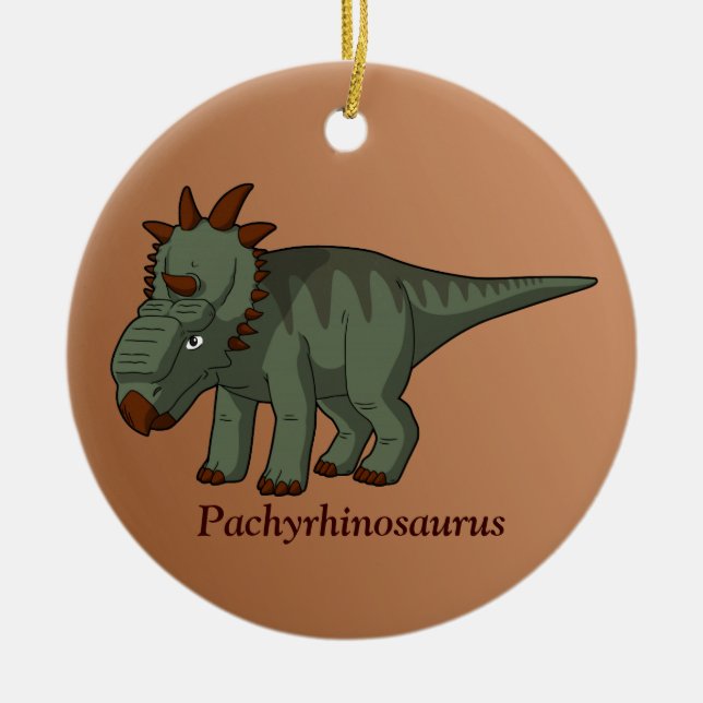 Ornement Rond En Céramique Pachyrhinosaure (Devant)