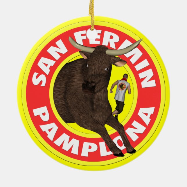 Ornement Rond En Céramique Pamplona - San Fermin (Dos)