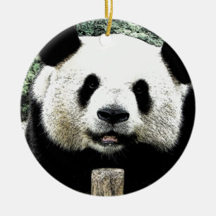 Ornement Rond En Céramique Panda