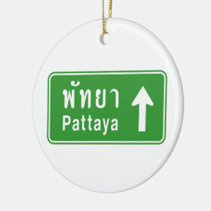 Ornement Rond En Céramique Panneau de signalisation routière Pattaya ⚠ Thaïla