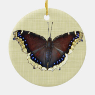 Ornement Rond En Céramique Papillon en deuil - Nymphalis antiopa