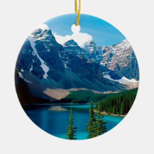 Ornement Rond En Céramique Parc Canada de moraine de lac