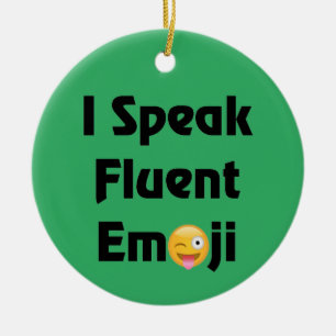 Ornement Rond En Céramique Parlez Emoji fluide