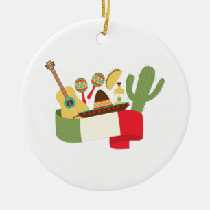 Ornement Rond En Céramique Partie mexicaine