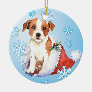 Ornement Rond En Céramique Pasteur heureux Russell Terrier de Howlidays