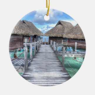 Ornement Rond En Céramique Pavillons rêveurs de Bora Bora Overwater de