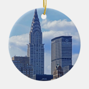 Ornement Rond En Céramique Paysage urbain de NYC Chrysler Building B1
