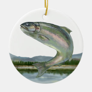 Ornement Rond En Céramique Pêche - SRF