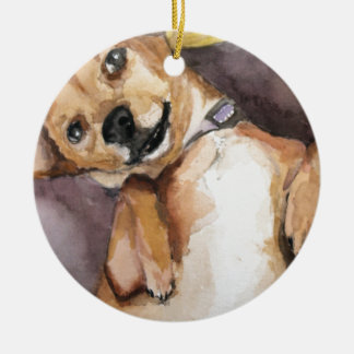 Ornement Rond En Céramique Pedro le Chiweenie