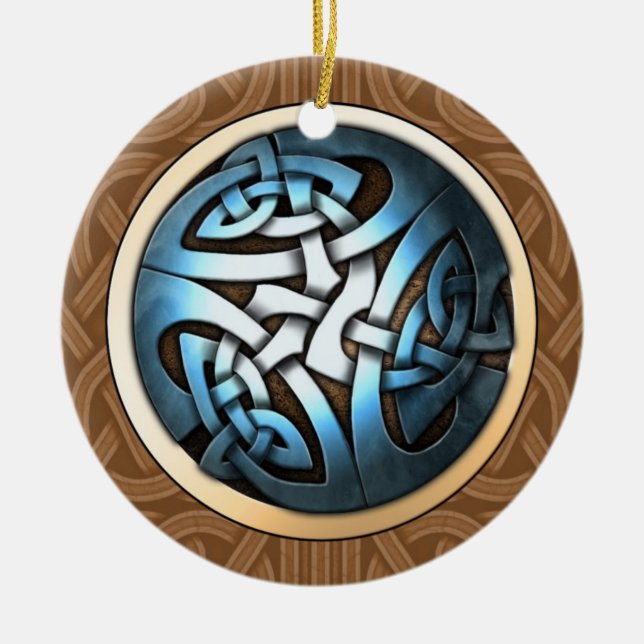 Ornement Rond En Céramique Pendentif/ornement celtiques de noeud (Devant)