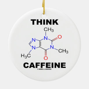 Ornement Rond En Céramique Pensez la caféine (la molécule chimique de