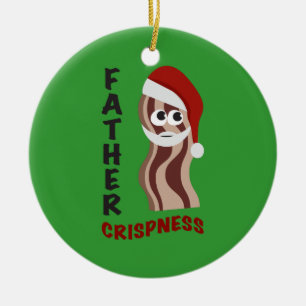 Ornement Rond En Céramique Père Crise ! Bacon