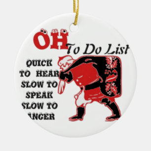 Ornement Rond En Céramique Père Noël de la collection Liste des tâches.