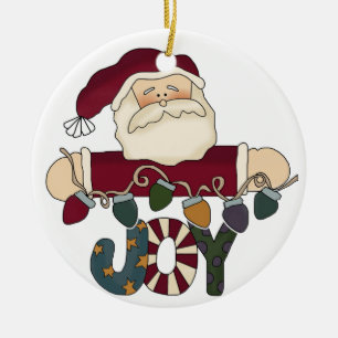 Ornement Rond En Céramique Père Noël Joy Keepsaké