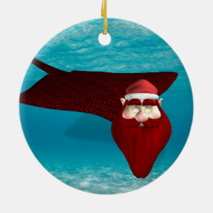 Ornement Rond En Céramique Père Noël Manta