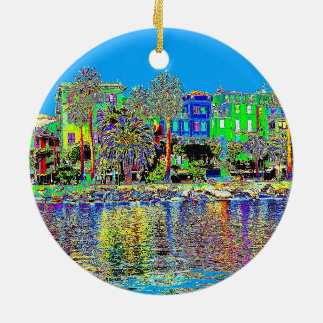 Ornement Rond En Céramique Père Noël Margherita Ligure - l'Italie (Dos)