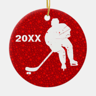 Ornement Rond En Céramique Personnalisez-le, hockey