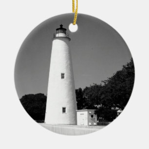 Ornement Rond En Céramique Phare d'Ocracoke