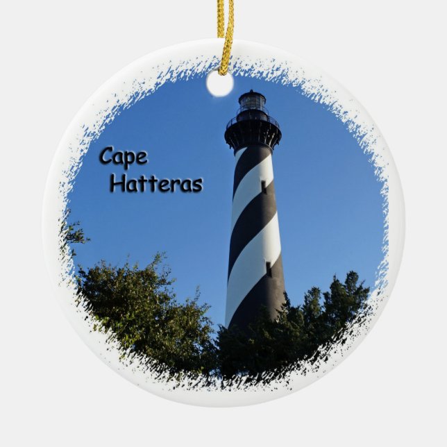 Ornement Rond En Céramique Phare du Cap Hatteras (Devant)