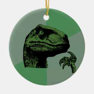 Ornement Rond En Céramique Philosoraptor vide