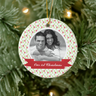 Ornement Rond En Céramique Photo Sweet Mistletoe