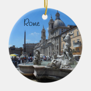 Ornement Rond En Céramique Piazza Navona- Rome, Italie