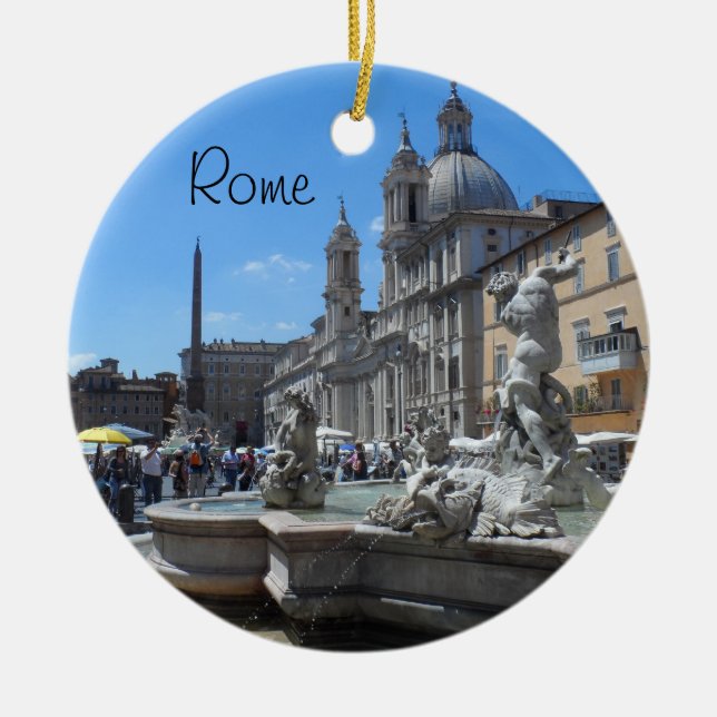 Ornement Rond En Céramique Piazza Navona- Rome, Italie (Devant)
