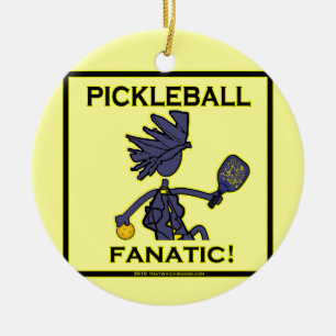 Ornement Rond En Céramique Pickleball Fanatic Cadeaux & T Chemises