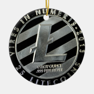 Ornement Rond En Céramique pièces de monnaie de litecoin