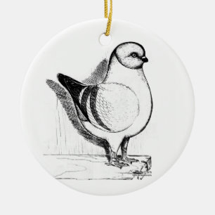 Ornement Rond En Céramique Pigeon de Modène Gazzi 1978