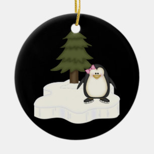 Ornement Rond En Céramique Pingouin mou