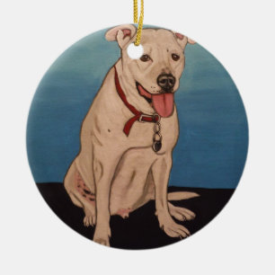 Ornement Rond En Céramique Pitbull