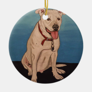 Ornement Rond En Céramique Pitbull