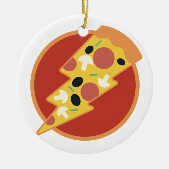 Ornement Rond En Céramique Pizza instantanée (Devant)